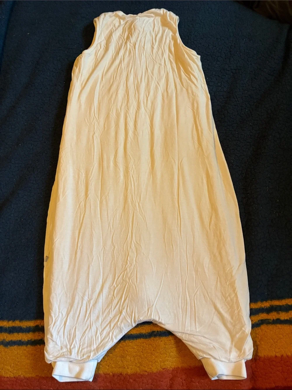 Kids Sleeveless white Sleep Sack Pajamas with Front Zipper